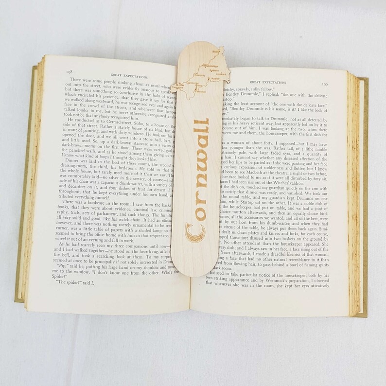 Cornwall Map Wooden Bookmark - Etsy