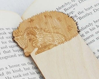 Hedgehog wooden bookmark