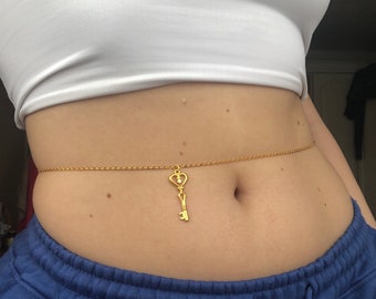 Love key belly chain