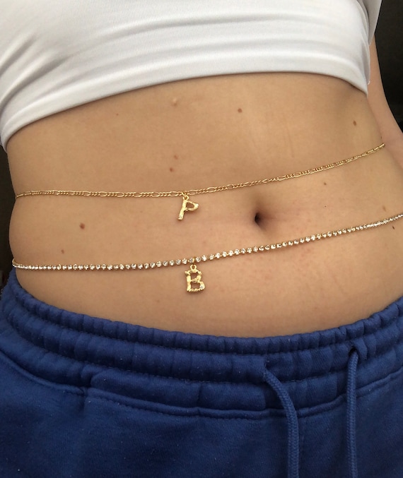 Bamboo Letter Belly Chain - Etsy