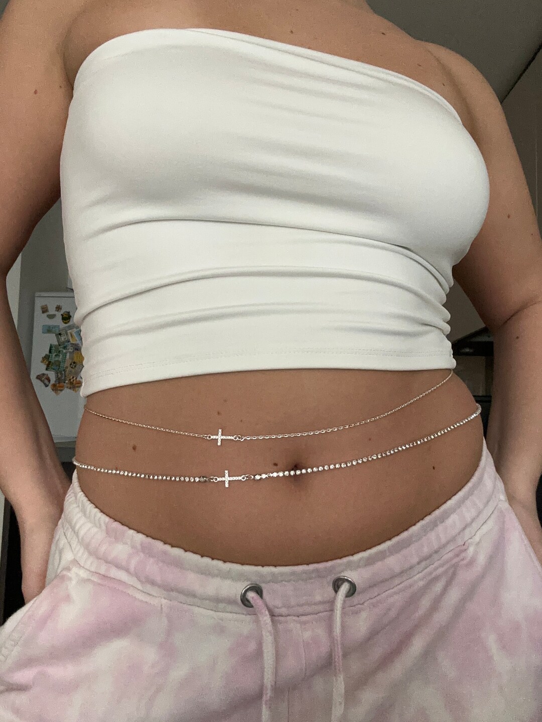 Criss Cross Charm Belly Chain main image 0