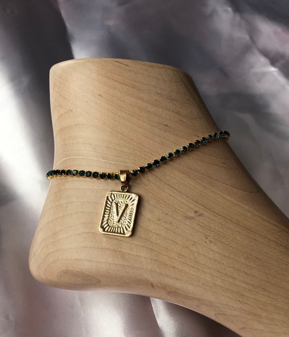 Letter cheap pendant anklet