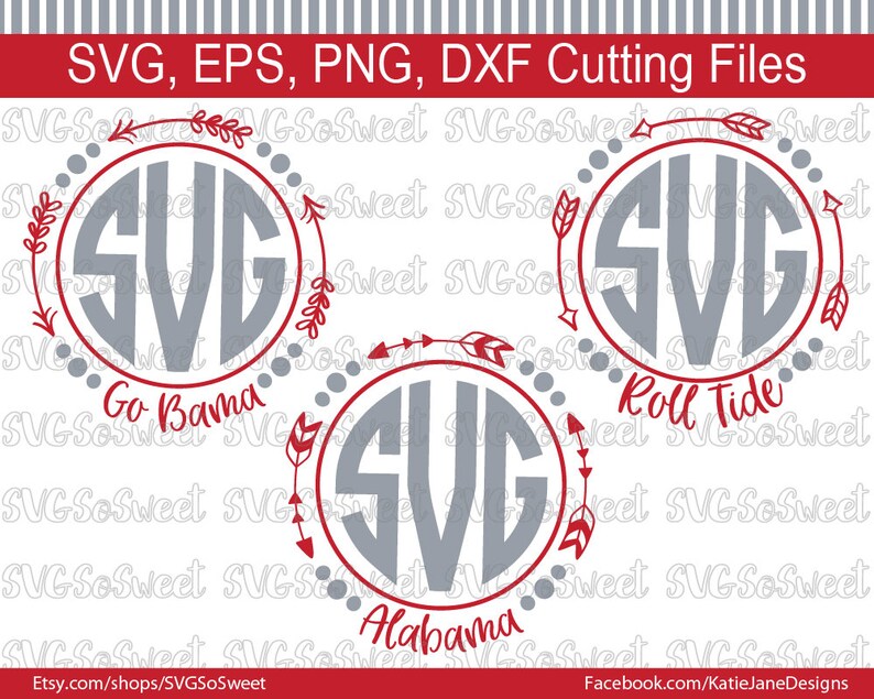 Alabama Svg Football Monogram Go Bama Al Roll Image 0