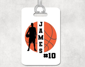 Basketball Bag Tag, Personalized Basketball Gifts Boys, Basketball Team Gifts