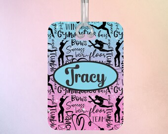 Gymnastics Bag Tag, Gymnastics Gifts, Personalized Backpack Tag