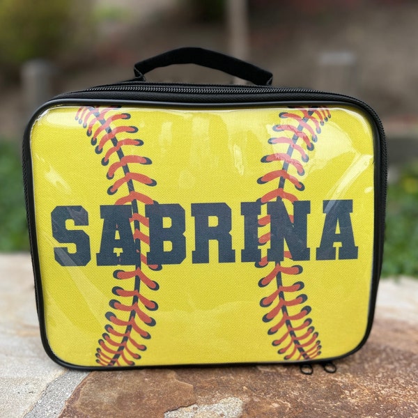Softball Lunchbox Personalized, Girls Softball Gifts, Kids Lunch Bag