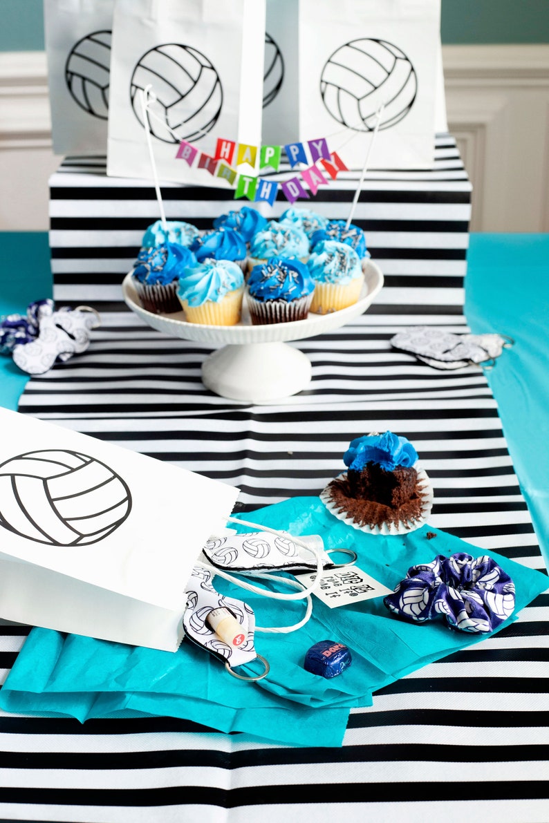 Volleyball Gift Bags Volleyball Party Supplies Volleyball Etsy