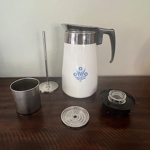 Vintage Corningware Coffee Pot Percolator, Corning Ware Blue