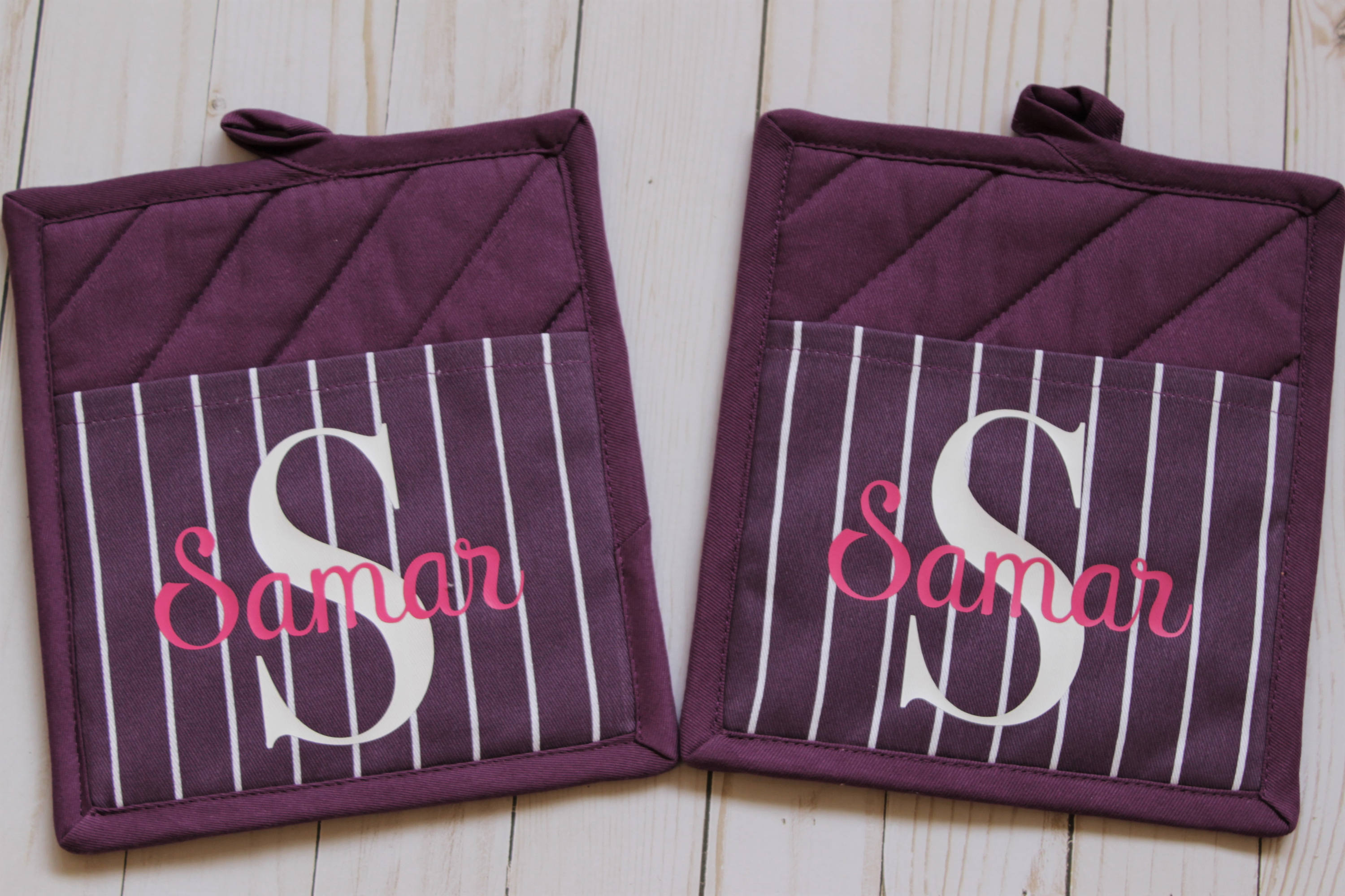 Personalized Oven Mitt Purple Potholder Purple Pot Holder Etsy