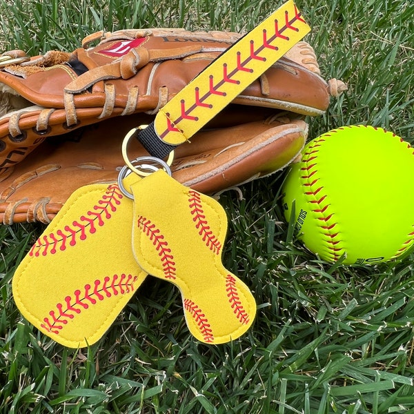 Softball Keychain Etsy