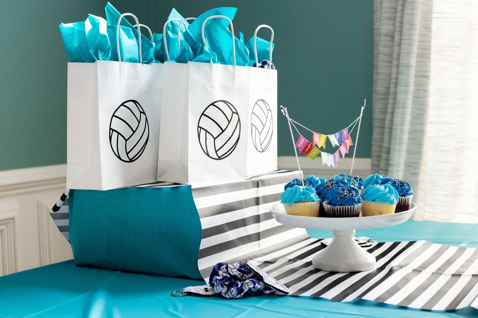Volleyball Gift Bags Volleyball Party Supplies Volleyball Etsy