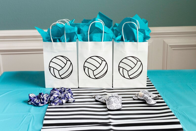 Volleyball Gift Bags Volleyball Party Supplies Volleyball Etsy