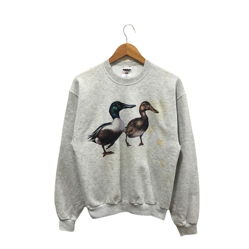 Mallard Duck Sweatshirt 90s National Wildlife Federation Shirt NWF Animal Sweater Bird Jumper Slouchy 80s Graphic Vintage Blue Large