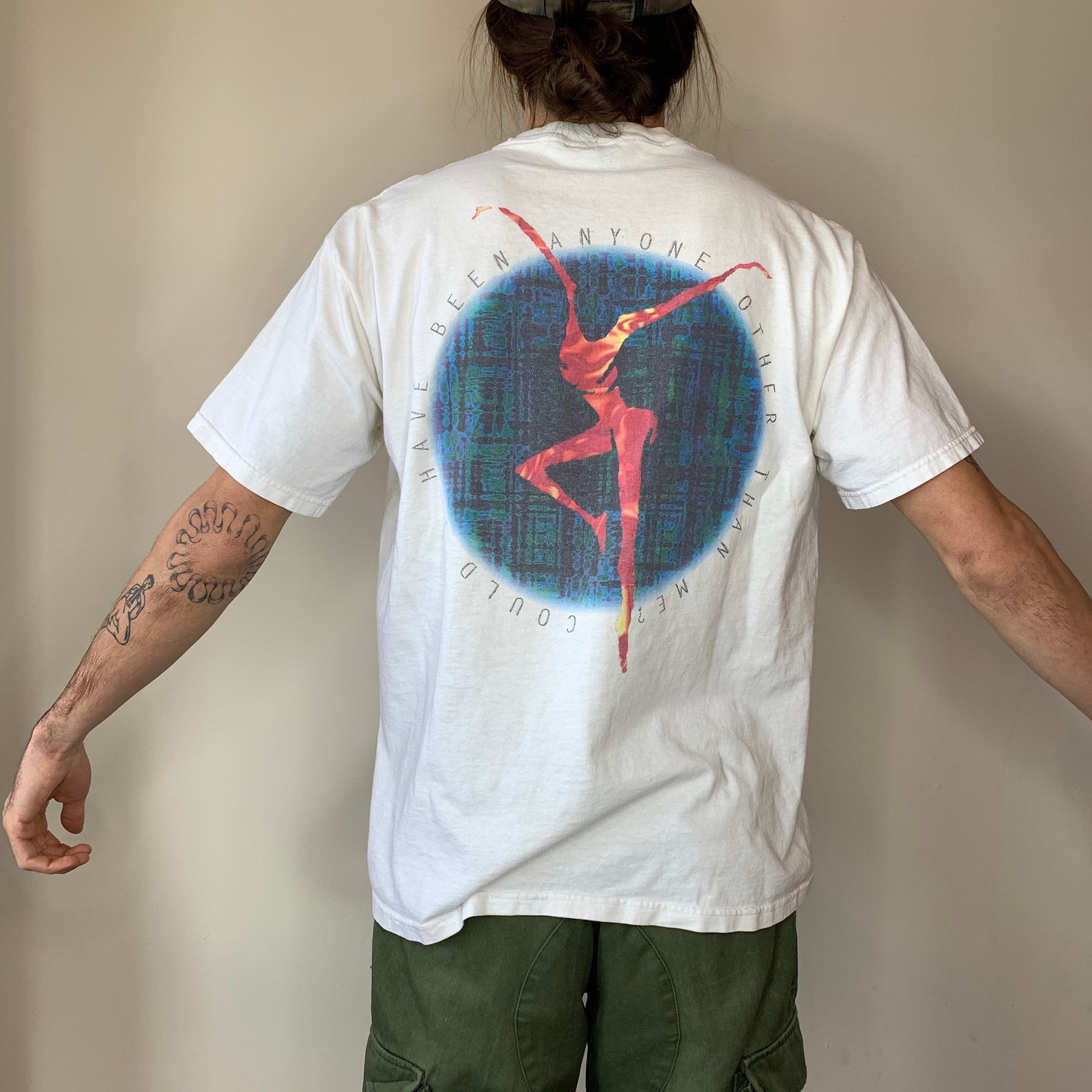 Vintage 90s Dave Matthews Band White T Shirt with Large Green Etsy