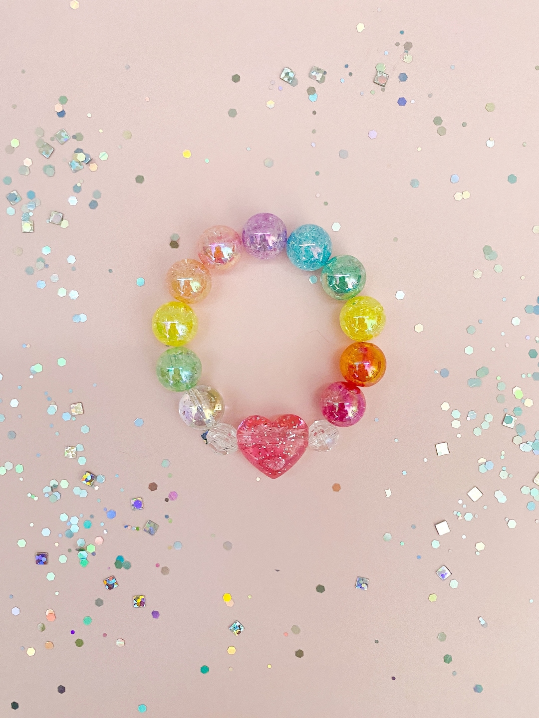 Kid Heart Stretch Bracelet - Pink main image 1