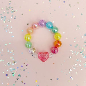 Kid Heart Stretch Bracelet - Pink