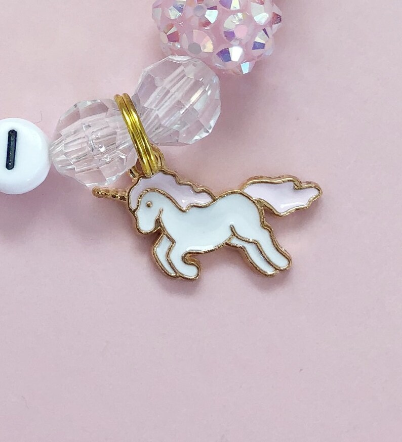 Pink Unicorn Beaded Charm Bracelet Toddler Bracelet Kids Etsy