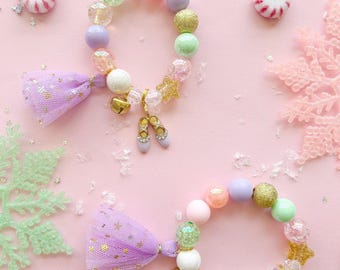 Nutcracker Ballet Recital Charm Bracelet: Sugar Plum Fairy, Personalized Name