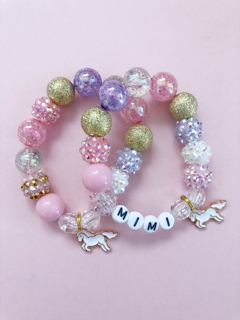 Children's unicorn charm bracelet clearance