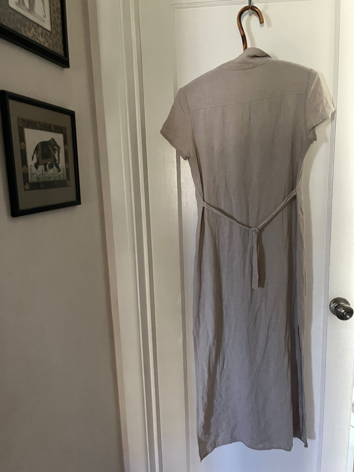 Beige Pure Linen Sleeveless Maxi Dress – Effortless Everyday Classic
