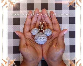 The Hidden Magic Keychain, Crochet Pattern, Mouse Ears, Easy, Intermediate,Medium Weight Yarn, Backpack Charm, Bag Charm, Video Tutorial