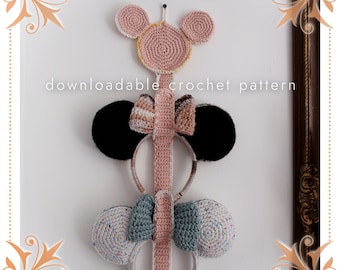 The Ever After Earganizer, Crochet Pattern,Experienced Beginner to Intermediate,mouse ear holder, Cotton, wall hanging, display,organizer