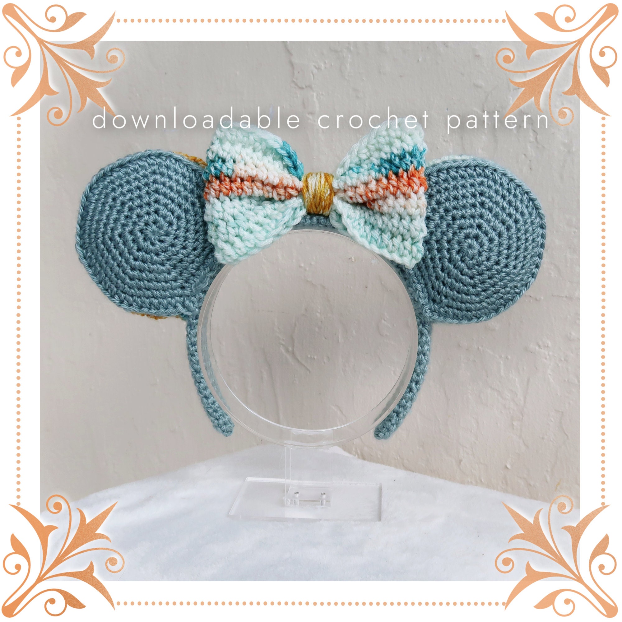 The Ever After Ears, NO-GLUE MODIFICATION, Crochet Pattern, Intermediate,Worsted Weight Yarn, Chunky Weight Yarn, Child Size, Adult Size