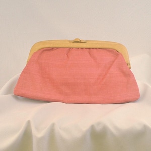 Red Woven Clutch Bag with Wood Frame