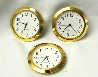 Clock Inserts Quartz Movement 2-1/8 Inches Lot of 3