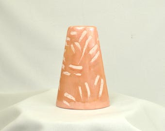 Modern Pink Ceramic Vase: Minimalist Abstract Decor