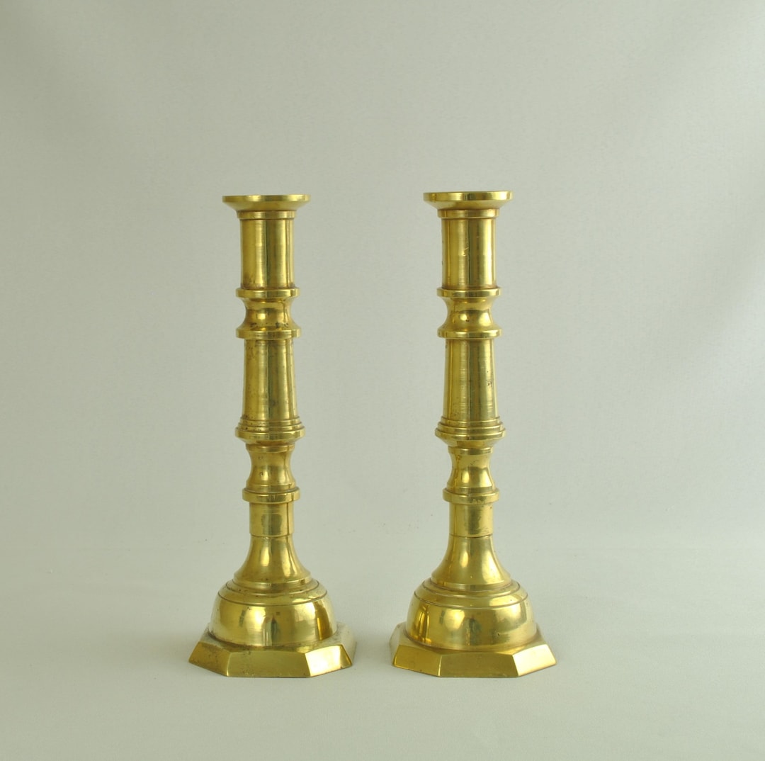 Brass Taper Candle Holder Sold as Pair 8 Inches Tall Etsy