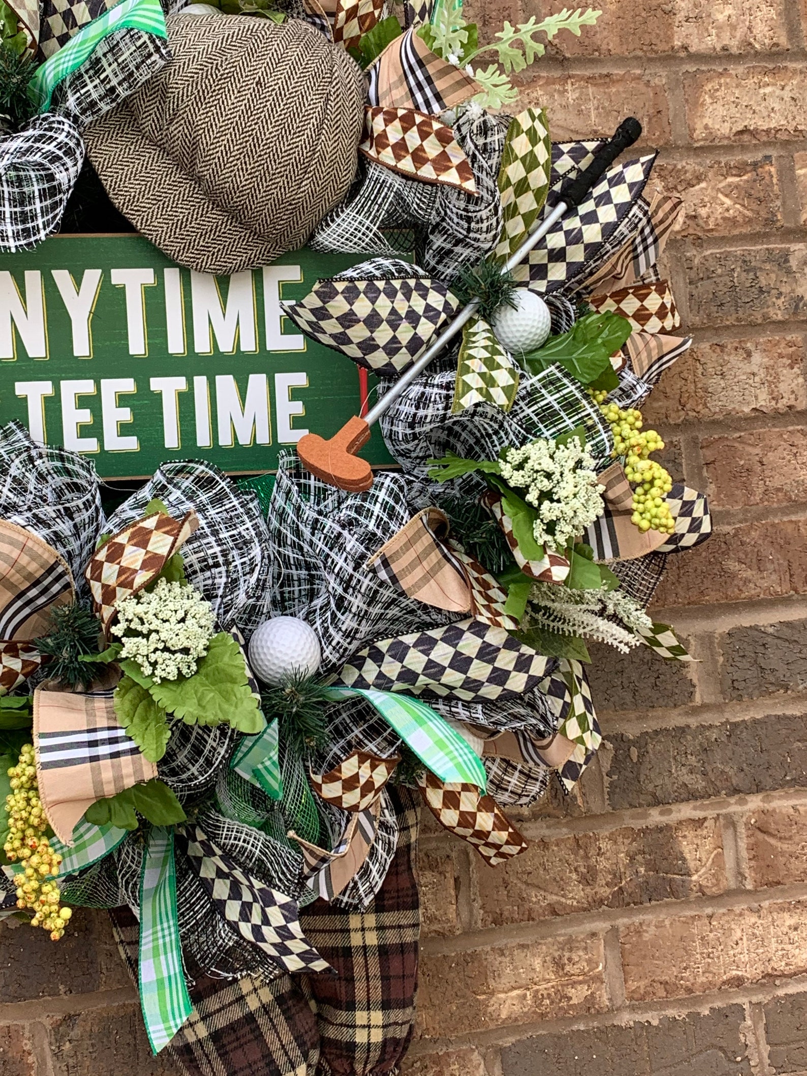 Golfer Wreath Golfer Plush Wreath Golf Deco Mesh Wreath Etsy