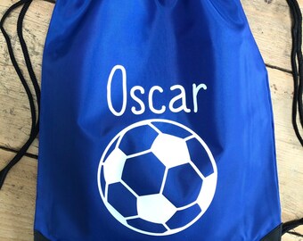 Personalised Football PE Bag - School Bag, Football Draw String Bag