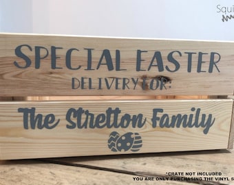 Personalised Easter Treat Box Sticker Decal - Easter Bunny Delivery First Easter *STICKER ONLY*