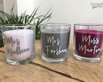 Personalised Teachers Candle End Of Year Gift