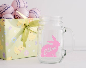 Personalised Easter Bunny Decal | Easter Gift | Bottle Glass Jar Sticker