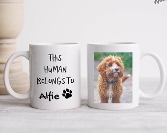 Personalised Photo Dog Mug | This Human Belongs To |  Personalised Gift | Cat Gift