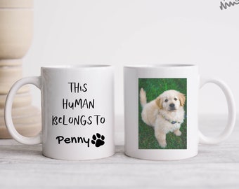 Personalised Photo Dog Mug | This Human Belongs To |  Personalised Gift | Cat Gift