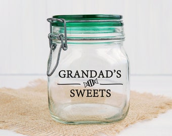 Grandads Dad's Grandma's Sweet Jar Sticker Decal | Christmas Gift | Gifts For Him/Her
