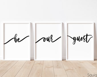 Digital Download | Be Our Guest | A4 Home prints | Set Of Three Typography Prints