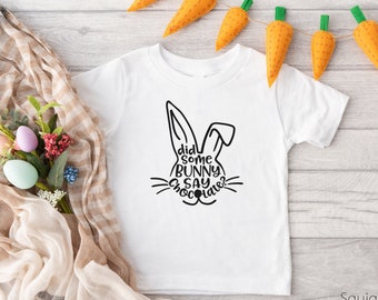 Kids And Babies Easter T-shirt Bunny Chocolate Or An Iron On Transfer