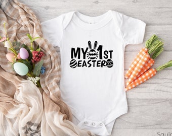 My First Easter Vest Baby Easter Bunny Black / White