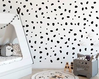 Irregular Dot Dalmatian Vinyl Stickers nursery bedroom wall available in 2 sizes, 15 colours