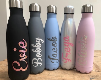 Personalised School Drink Bottle - Stainless Steel Double Wall 500ml Flask