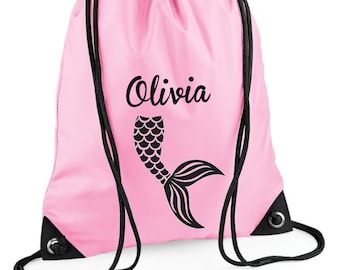 Personalised Mermaid Swimming Bag Draw String