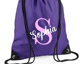 Personalised P.E Sports Bags Draw String Back to school