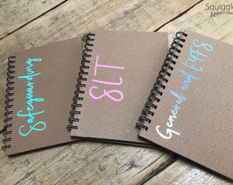 Personalised Teachers A5 Notebook | Safe Guarding | EYFS | Organised Teacher | Spiral Pad Lined Paper |