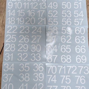 Locker Number Stickers Decals 2 Inches Seating chart numbers image 2