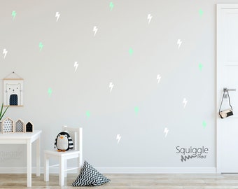 Lightening wall sticker plus nursery bedroom office vinyl decal