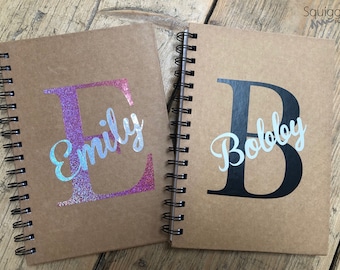 Personalised Notebook | A5 Notepad |  Lined Paper | Personalised Gift | Name And Initial